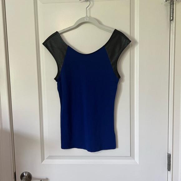 EUC! Express faux leather and knit top - Picture 1 of 4